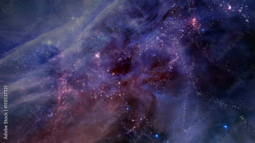 Sticker the heavens 0311: traveling through star fields in deep space (loop).