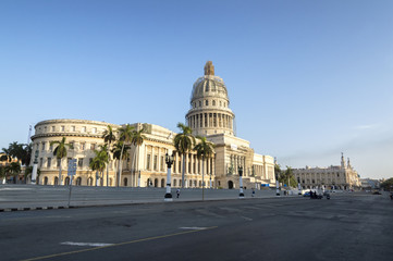 The Capitolio in Havana at sunset