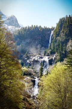 waterfall of Ars in the Pyrenees in France