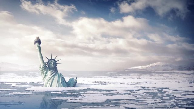 Statue Of Liberty In Rising Sea Levels