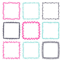 Set of 9 decorative square border frames.