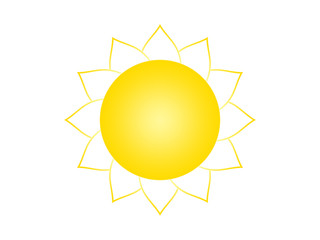 Symbol of the sun on a white background