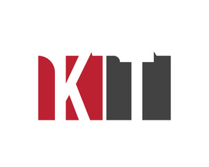 KT red square letter logo for technology, travel, training, team, tour