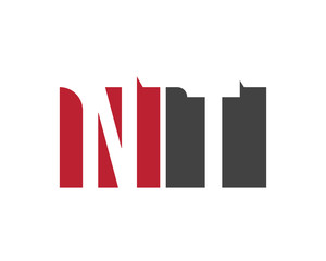 NT red square letter logo for technology, travel, training, team, tour
