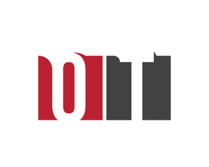 OT red square letter logo for technology, travel, training, team, tour