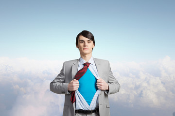 Determined super businessman