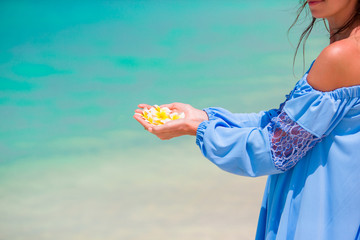 Young beautiful woman on beach vacation