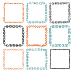 Set of 9 decorative square border frames.