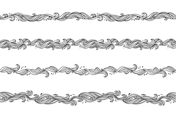 Fototapeta premium Seamless abstract floral hand-drawn pattern