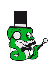Obraz premium fly stock sir mr mustache mustache hat cylinder gentlemen small cute sweet baby snake