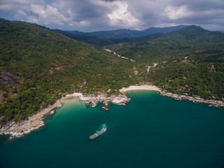 Fototapeta na wymiar Aerial beach view of Koh Phangan Thailand