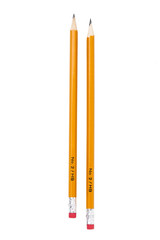 image of two yellow pencils with eraser.