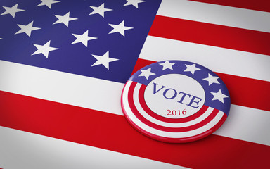 3d llustration of presidential campaign pin.