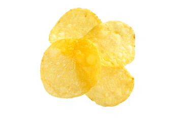 Potato chips isolated on white background