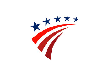  star america stripe flag logo