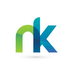 Modern Colorful Letter N K Logo