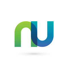 Modern Colorful Letter N U Logo © nospacestock