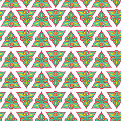 Watercolor seamless pattern in oriental style. Tatar pattern.