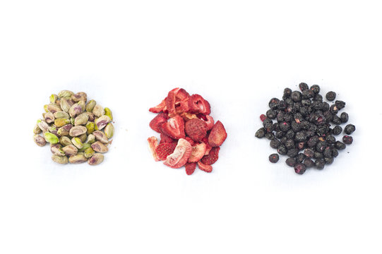 Pistachios, Strawberries and Blueberries