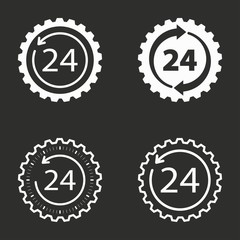 24 hour service - vector icon.