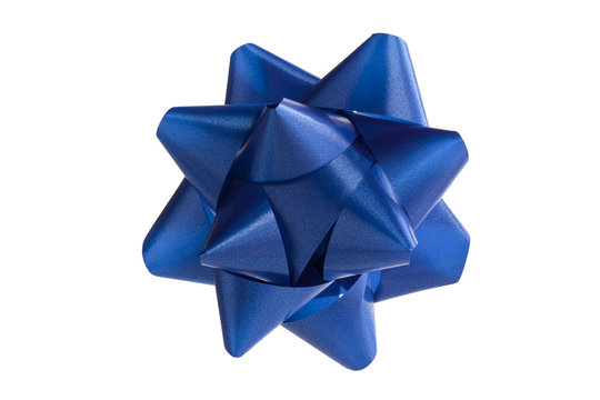 blue gift bow