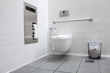 Fototapeta na wymiar disabled toilet with sprinkler