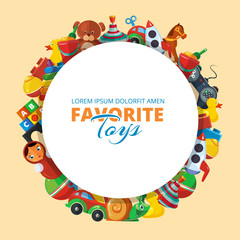 Obraz premium Toys icons for kids in circle shape