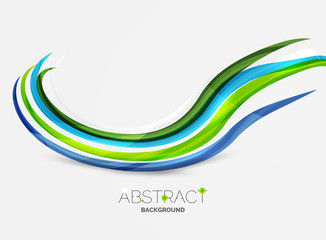 Color stripes with shiny light effects, wave line abstract background