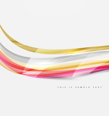 Rainbow color lines on white. Identity wave element
