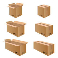Fototapeta premium Packaging Box. Collection box packaging. Packaging Box for Paper isolated on white background.