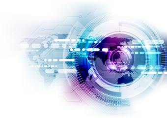 vector digital global communication technology concept, abstract background