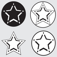 monochrome icons with stars