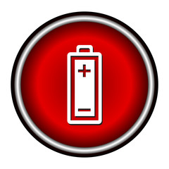 Battery icon, vector illustration, flat design.