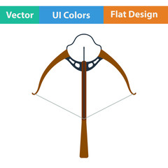 Flat design icon of crossbow