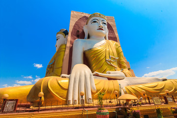 Four direction buddha statue temple at Kyaikpun Buddha, Bago, Myanmar.