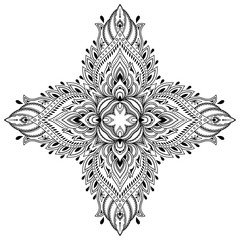 Vector henna tatoo mandala. Mehndi style.
