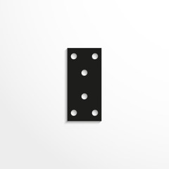 Hardware elements. Mounting element for wall boxes. Vector illustration. Black and white view.