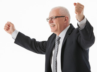 Portrait of a delighted mature businessman