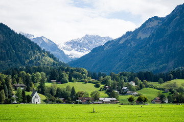Fototapeta na wymiar View on Alps from Oberstdorf/ Bavaria