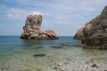Fototapeta premium The famous two sisters beach (Spiaggia delle due sorelle) of Sirolo