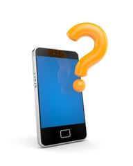 Mobile phone with question