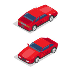 Isometric Transportation. Sport Car. Isometric Car. Vector illustration