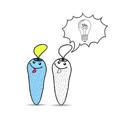 cartoon monster with thought bubble