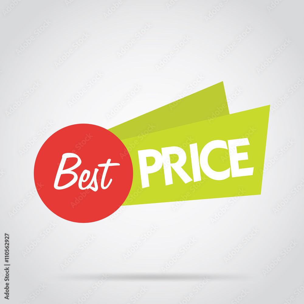 Poster badge isolated vector in flat design style. colorful abstract badge or label. best price offer.