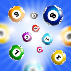 Lottery background with colorful balls.