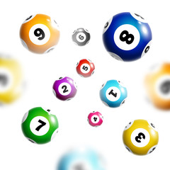 Lottery background with colorful balls.