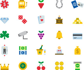 CASINO & GAMBLING colored flat icons