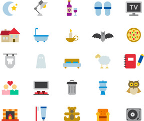 GOOD NIGHT colored flat icons