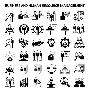 business and human resource management icons
