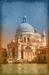 Fototapeta na wymiar Old postcard vith view of Venice 